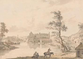 Askeaton Abbey bei Limerick, Irland am Fluss Deel